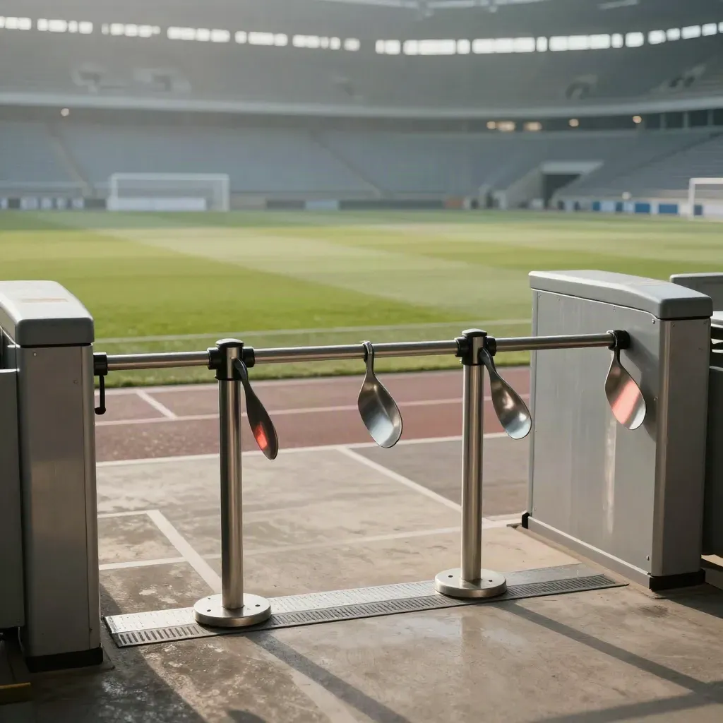 Ingresso stadio di Verona con tornelli aperti e campo visibile oltre